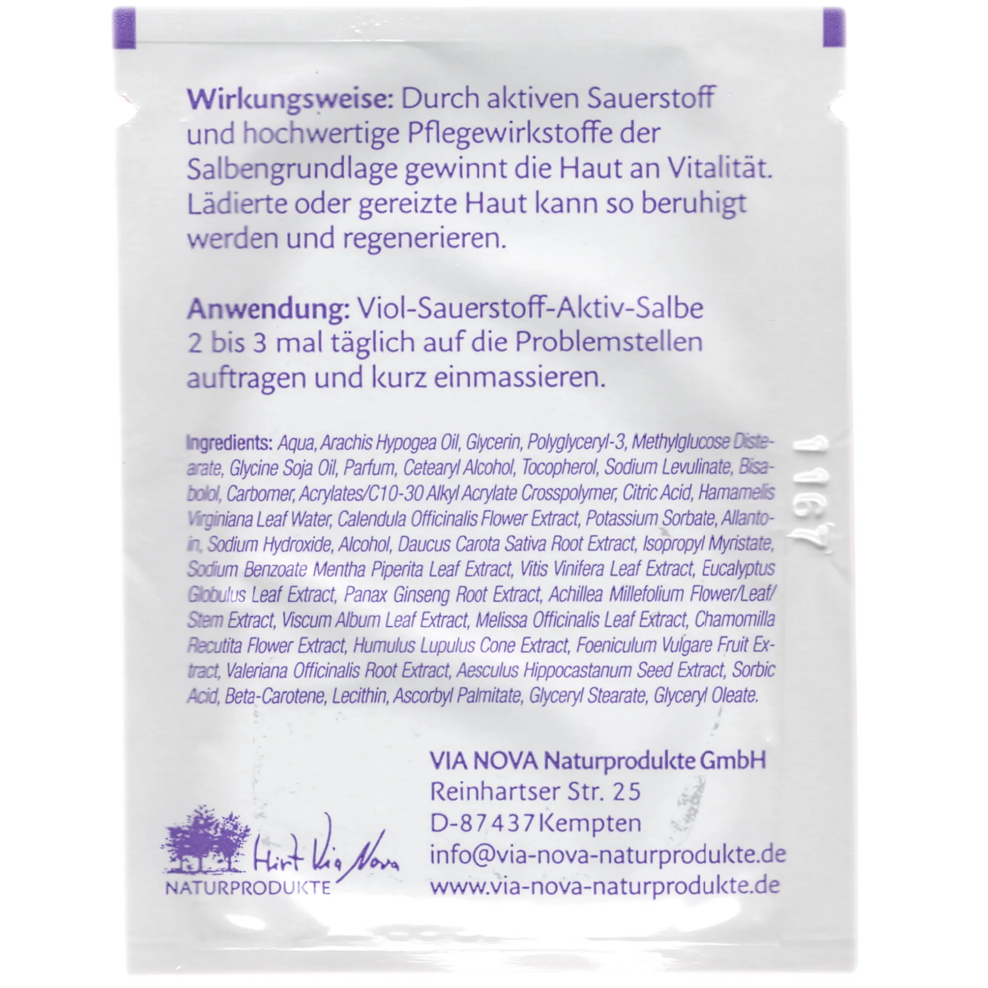 Viol Oxygen Active Ointment Via Nova Viol Oxygen Active Ointment