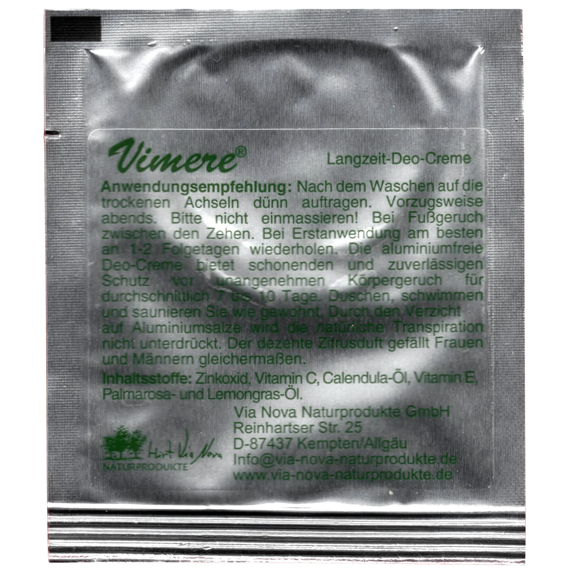 Vimere Deodorant Cream Via Nova Vimere Deodorant Cream